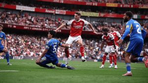 EPL: Arsenal thrash Leeds to go top